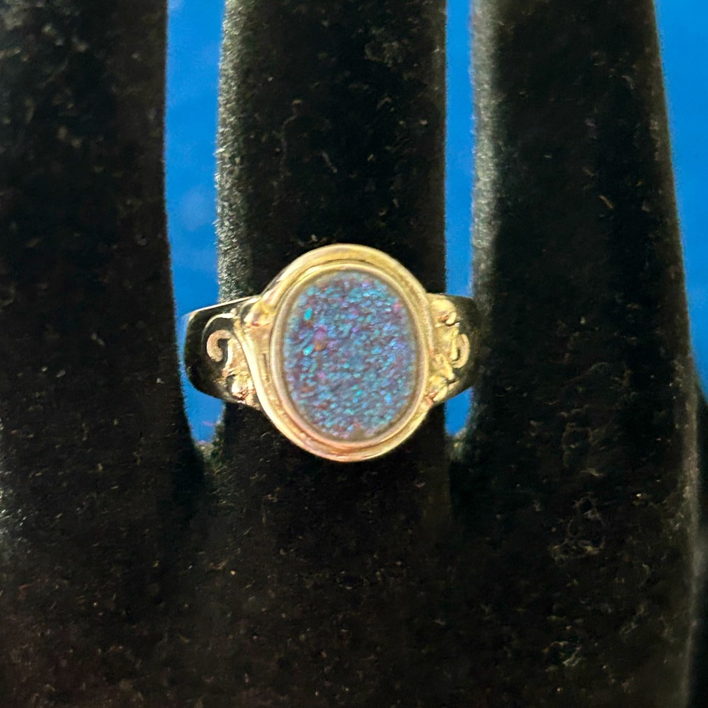 Sajen blue druzy ring